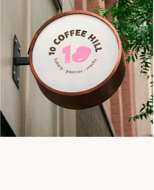 Round 10 Coffee Hill cafe sign
